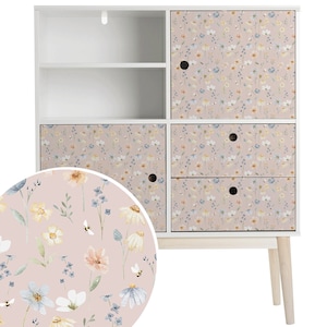 Möbelfolie - Wildblumen (cotton) - IKEA hack - Klebefolie für Möbel -  Möbelfolie fürs Kinderzimmer