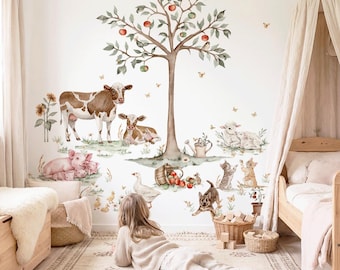 Wandtattoo Landtiere - Magischer Bauernhof - Komplettset