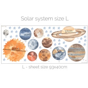 Vinilo decorativo espacial Aventura espacial Sistema solar con planetas imagen 2