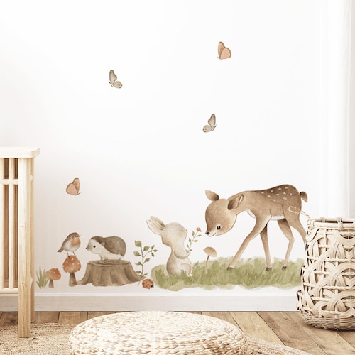 Forest Animals Nursery Wall Decal Woodland Animals Wall Etsy
