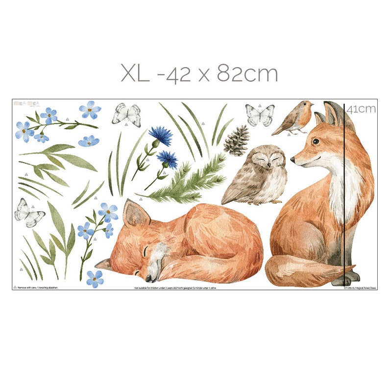 Woodland wall stickers - Magical forest - foxes