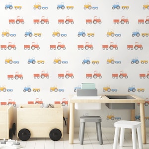 Tractor wall stickers with trailors
