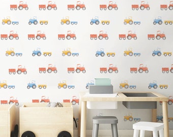 Tractor wall stickers with trailors