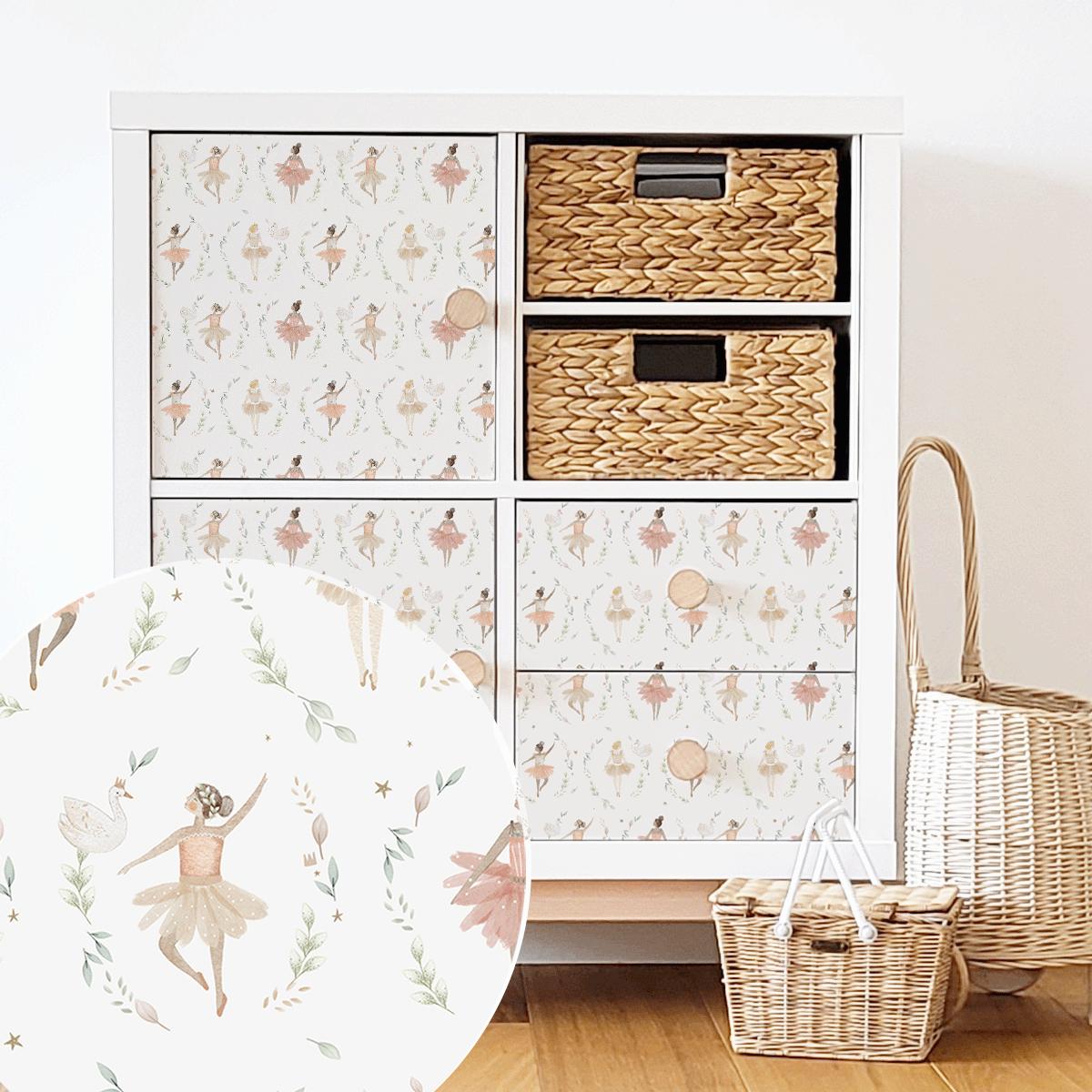Vinilo para muebles IKEA KALLAX - Bailarinas, Adhesivo para estantería IKEA / Lámina para muebles para habitaciones infantiles y juveniles / Estanterí