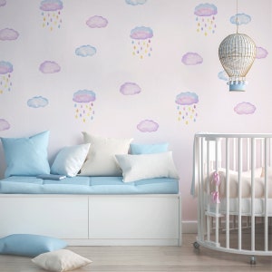 Wolken muurstickers - Aquarel wolken