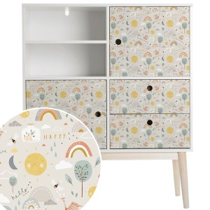 Pellicola per mobili - Happy Sunshine (ecru), decalcomanie per mobili, adesivo per mobili per bambini