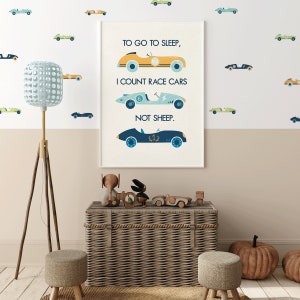 Vintage Race Cars Print, Boys Nursery Cars Poster, Automotive Art, Racing Art, Wall Decor, Kids Play Room Decor, Nursery Car Wall Art image 4
