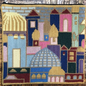 Finished Needlepoint Talis Bag Tallit Bag Laine cousue brodée à la main