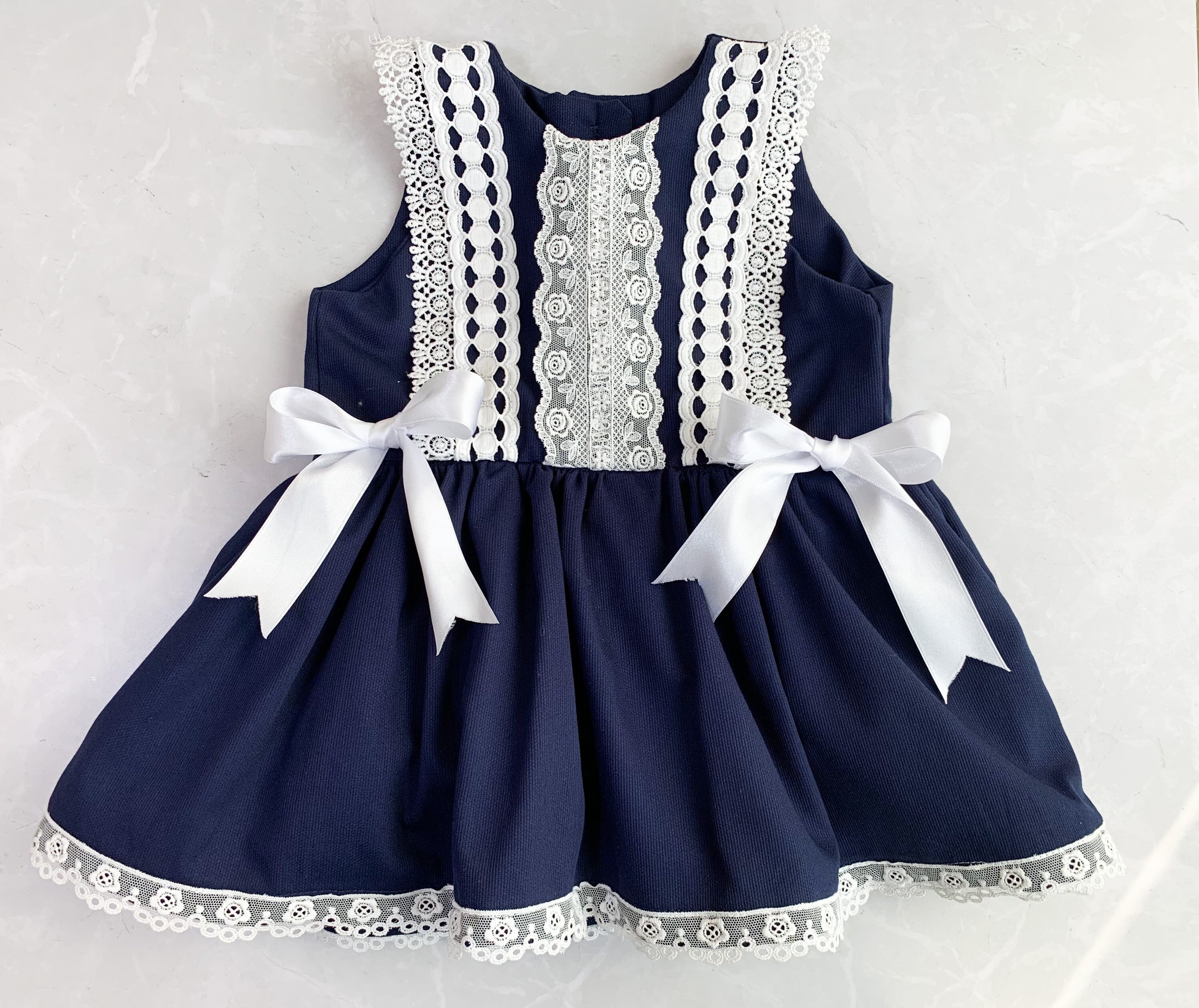 Blue and white baby dress baby dresses lace boho girl Etsy