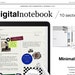 10 Tabs 54 Page Template Digital Notebook Minimalist Trendy Retro Style ...