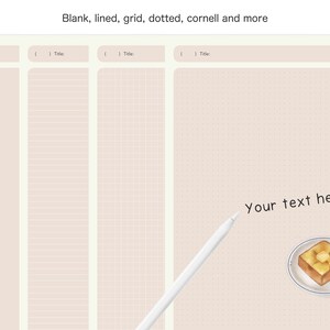 12 Tabs Digital Notebook Template in Peach Beige Page Cute Minimalist ...
