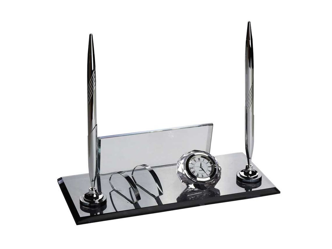 Personalized Luxury Desk Name Plate Black Glass Desk Name Plate With