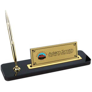 Targa personalizzata in legno per scrivania, regalo per nuovo lavoro, accessori per scrivania, set organizer per scrivania, penna con firma, targhetta per scrivania