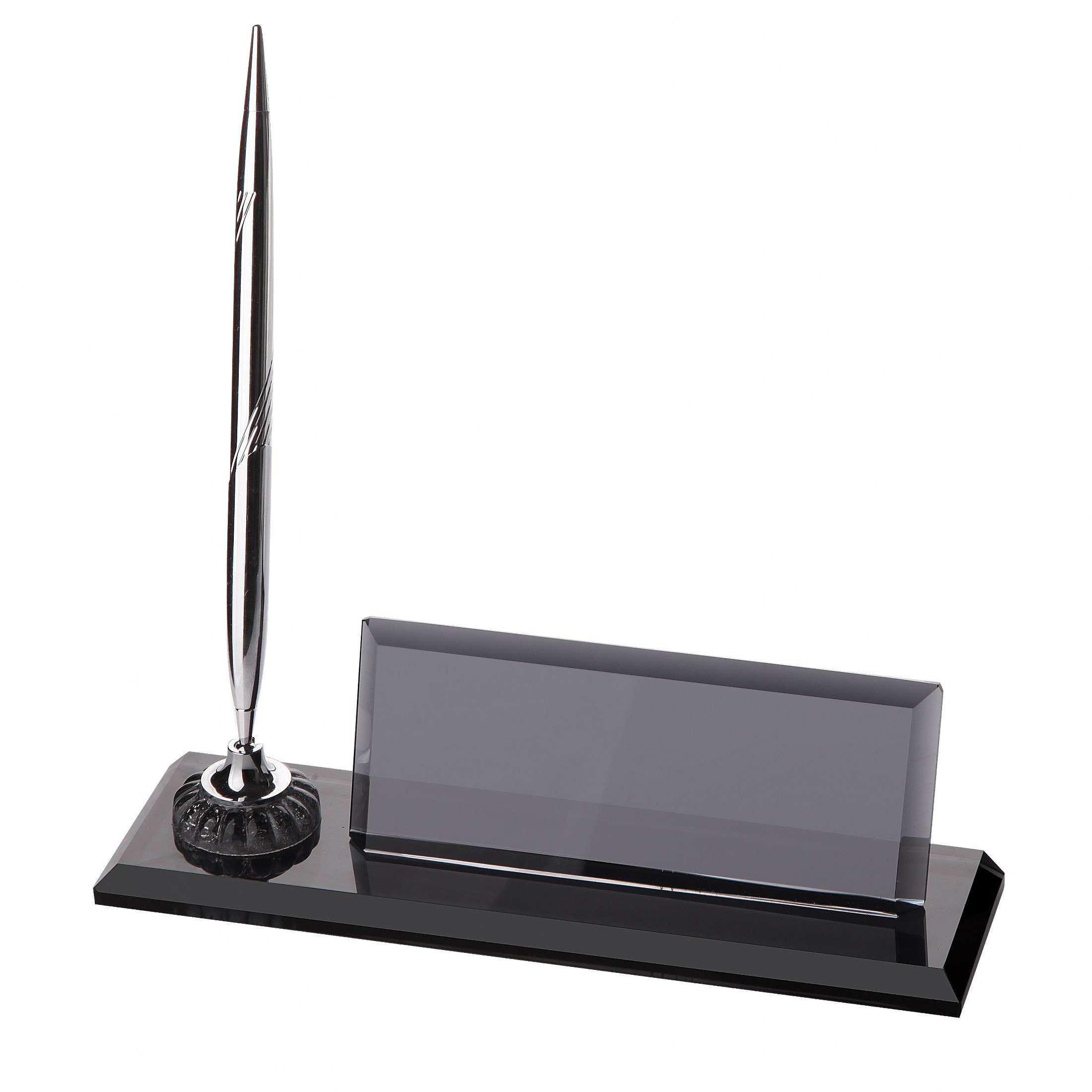 Crystal Desk Name Plate and Pen Desk Stand Set Personalized Etsy