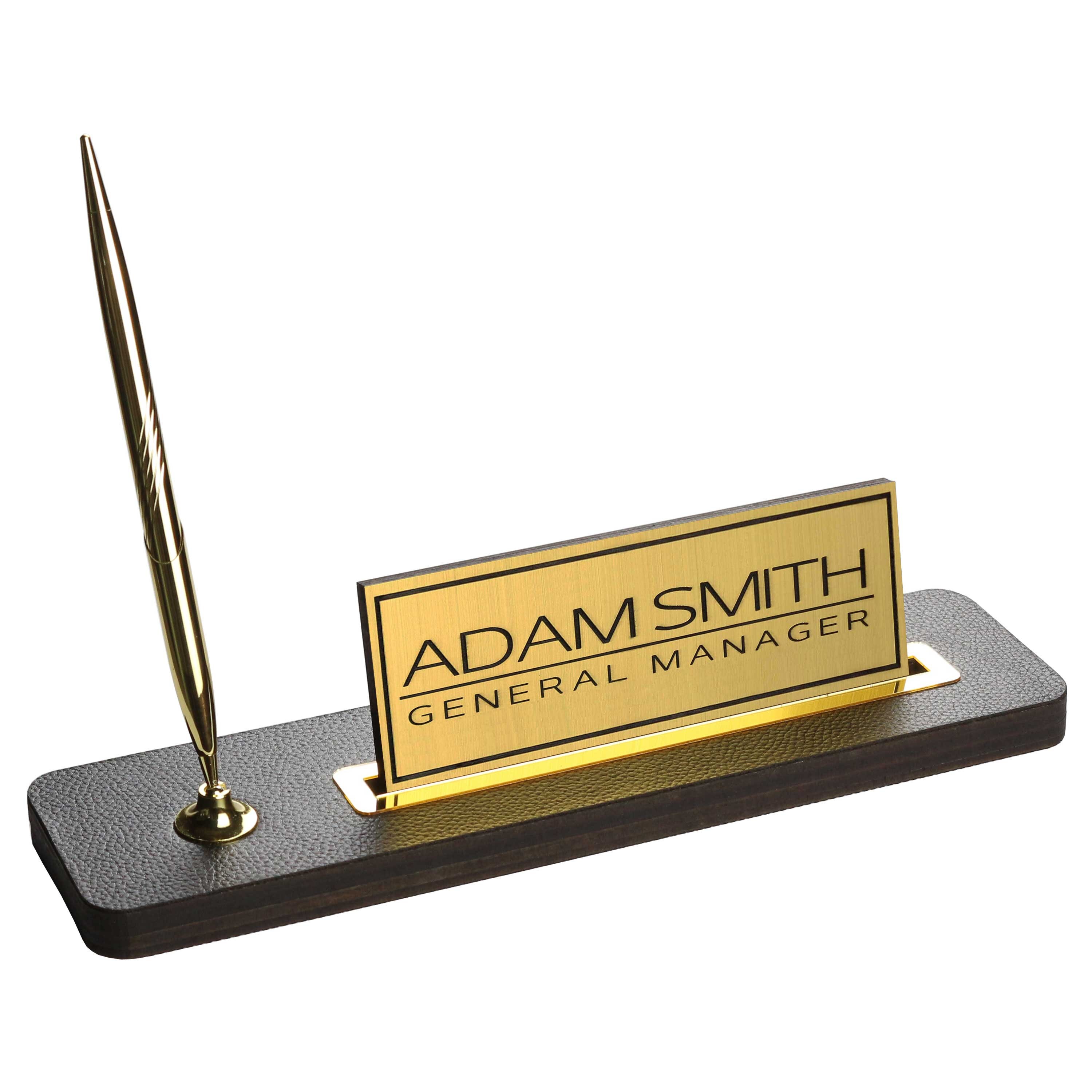 Custom Leather Desk Name Plate New Job Gift Office Desk Etsy UK