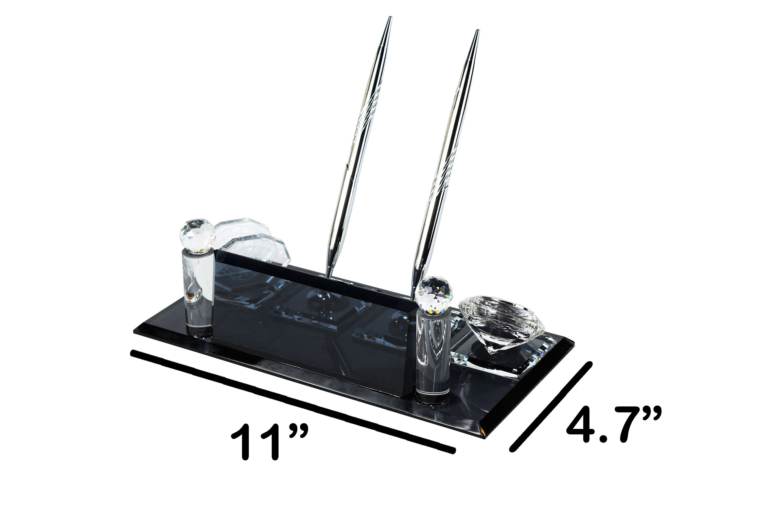 Personalized Luxury Desk Name Plate Black Glass Desk Name Plate With