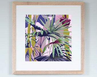 Palm Print/Palms Print/Palm Art Print/Banana Plant/Palm House Print/Kew Gardens Print/Botanical Print/Pink Art Print/Tropical Art Print/