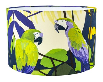 Parrots Lampshade/Designer Lampshade/Tropical Lampshade/Handmade Lampshade/Moonlight Lampshade/ Jungle Lampshade/ Pendant Lampshade