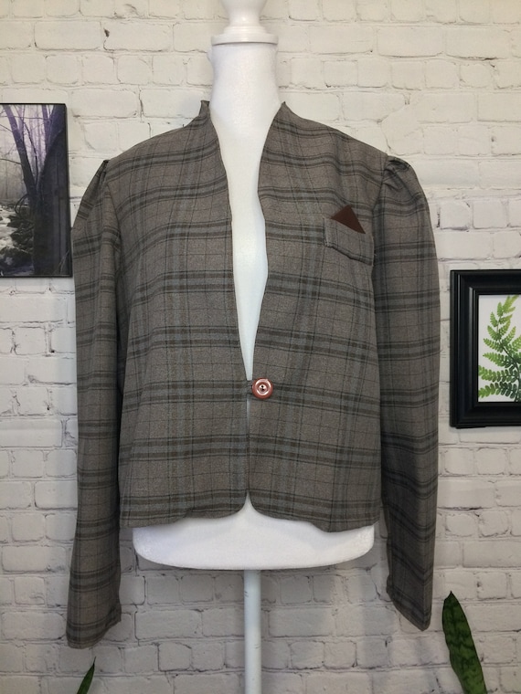 Vintage 80's Blazer | Dark Academia Fashion | Gray