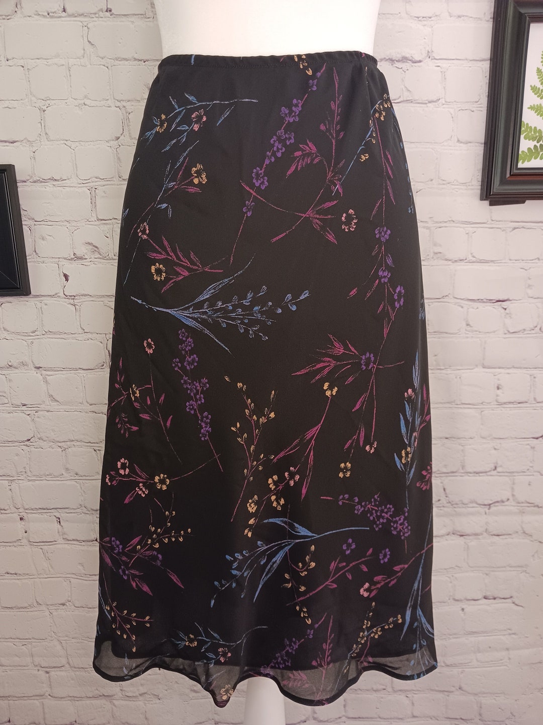 Vintage 90's Skirt Floral Skirt 90's Clothing Vintage Skirt 90's