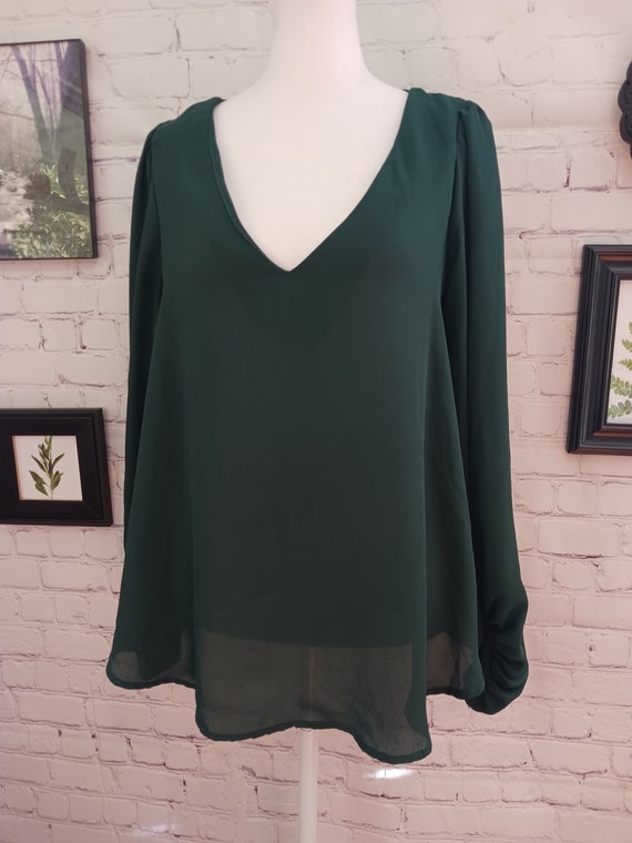 Vintage 80's Top | Whimsigoth Aesthetic | Green Wh