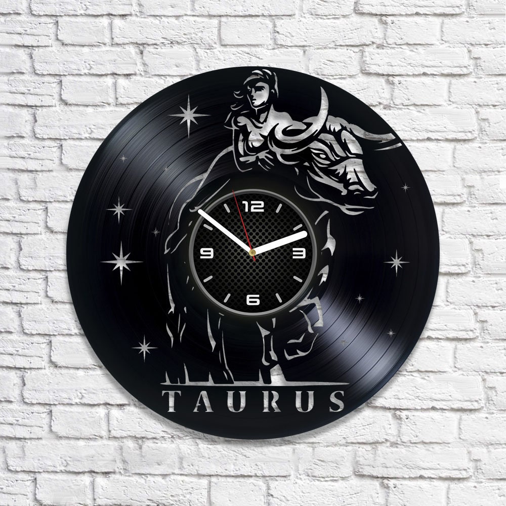 Taurus Unique Zodiac Fashioned Vinyl Wall Clock for Home Decor Decorative for sale online 