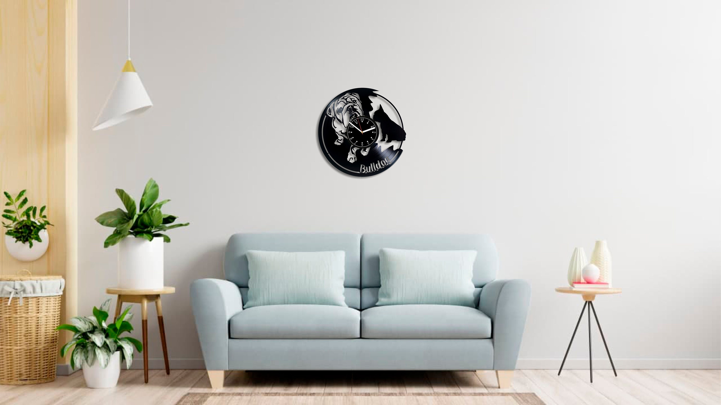 Black Clock 12 Vinyl Art Home Decor Сraft Wall Clock 30 cm Vinyl Clock Unique Vinyl Record Wall Clock - Original Gift Idea Bulldog Exclusive Custom Vinyl Record Clock