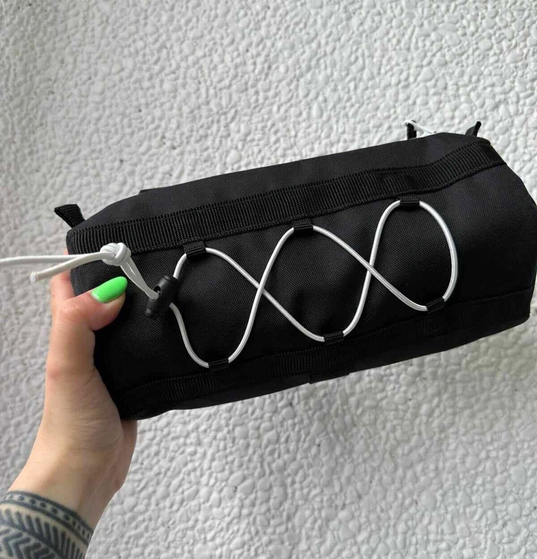 Handlebar Burrito Bag, Large Homemade Black Condura Pouch, Durable ...