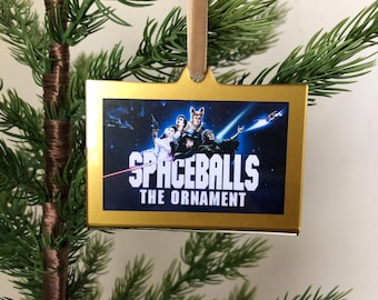 Spaceballs the Christmas Ornament- hand-made movie art 3x2in