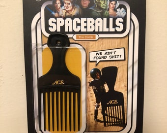 Film Spaceballs Hair Pick Parody Star Wars biglietto personalizzato con pettine nella confezione