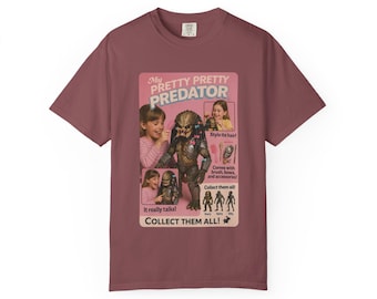 Camiseta unisex teñida en prenda con diseño de ladrillo de parodia de My Pretty Pretty Predator