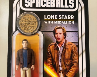 Juguete artístico personalizado Spaceballs Lone Starr con medallón, hecho a mano, 2023