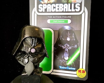 Busto artístico personalizado de Spaceballs Dark Helmet con tarjeta de respaldo suelta. Hecho a mano.
