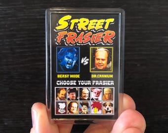 Imán para nevera de jugador de Street Frasier hecho a mano 2,75 x 1,75