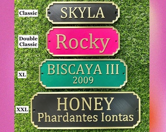 Placa de nombre de puerta estable personalizada / Diseño clásico / Letrero de puerta de puesto / Letrero de puerta de granero / Patio estable / Letrero de puerta de caballo / Letrero de puerta de pony