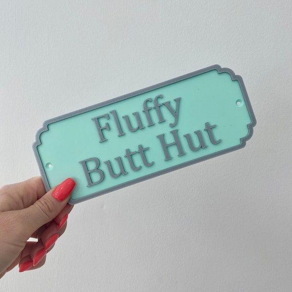 Fluffy Butt Hut Bunny House Sign Perfect Gift for Rabbit Lover Cute Rabbit House Sign 27 Colour Options