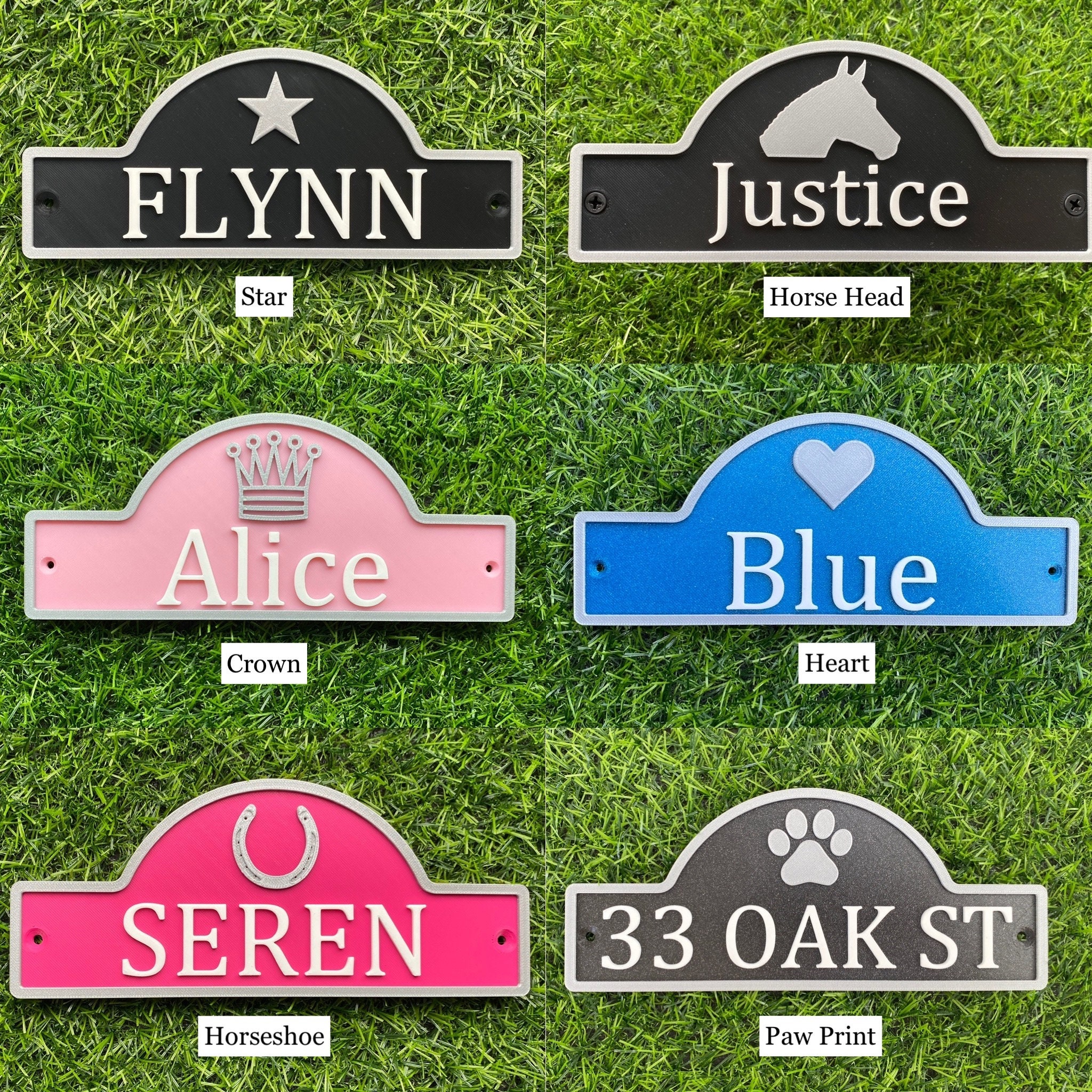 Motif Range Stable Door Name Plate LARGE 9 Motif Options Etsy Australia