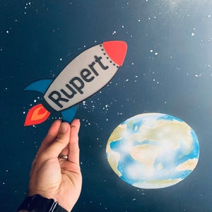 Personalised Rocket Bedroom Door Sign