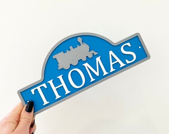 Train Bedroom Door Sign | 17 Colour Options | Boys or Girls Bedroom Door Sign | Playroom Sign | Kids Door Sign | Steam Train Door Sign