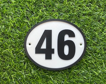 Oval House Door Number - six colour options