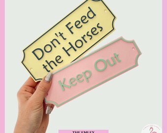 The Emley Cottage Style Door Sign Personalised Sign Pastel Coloured Sign Nursery Door Office Sign Bedroom Plaque Gate House Sign Door Plaque