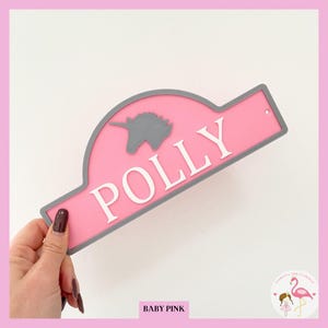 Unicorn Stable Door Name Plate | Large | 23 Colour Options | Princess Pony | Childs Pony | Pony Door Sign | Stall Door Sign | Personalised