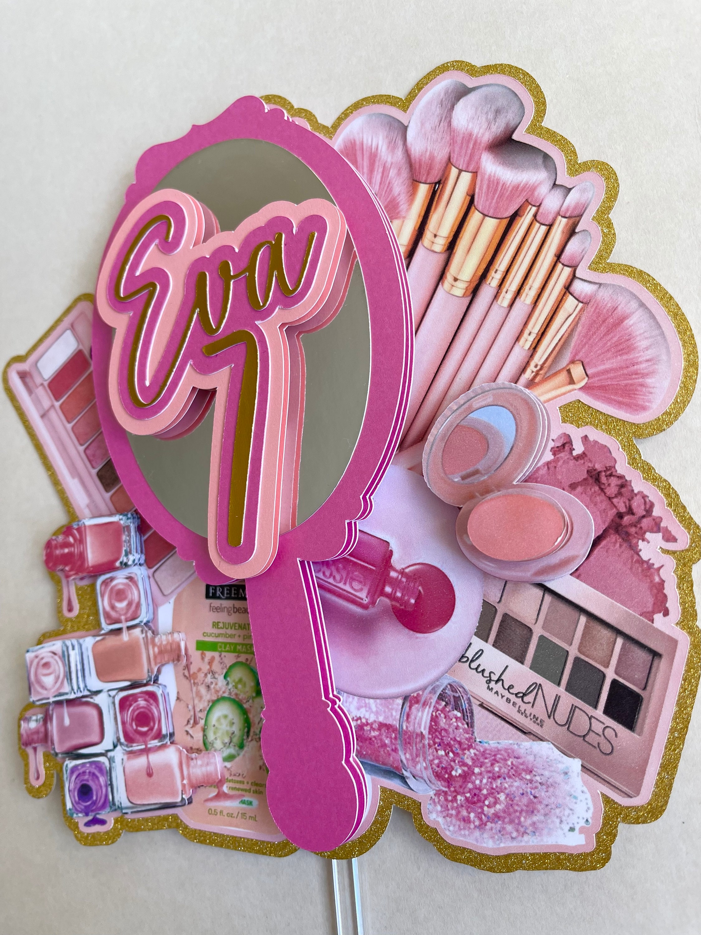 Makeup Cake Topper Girly Cake Topper Pamper Cake Topper Etsy UK