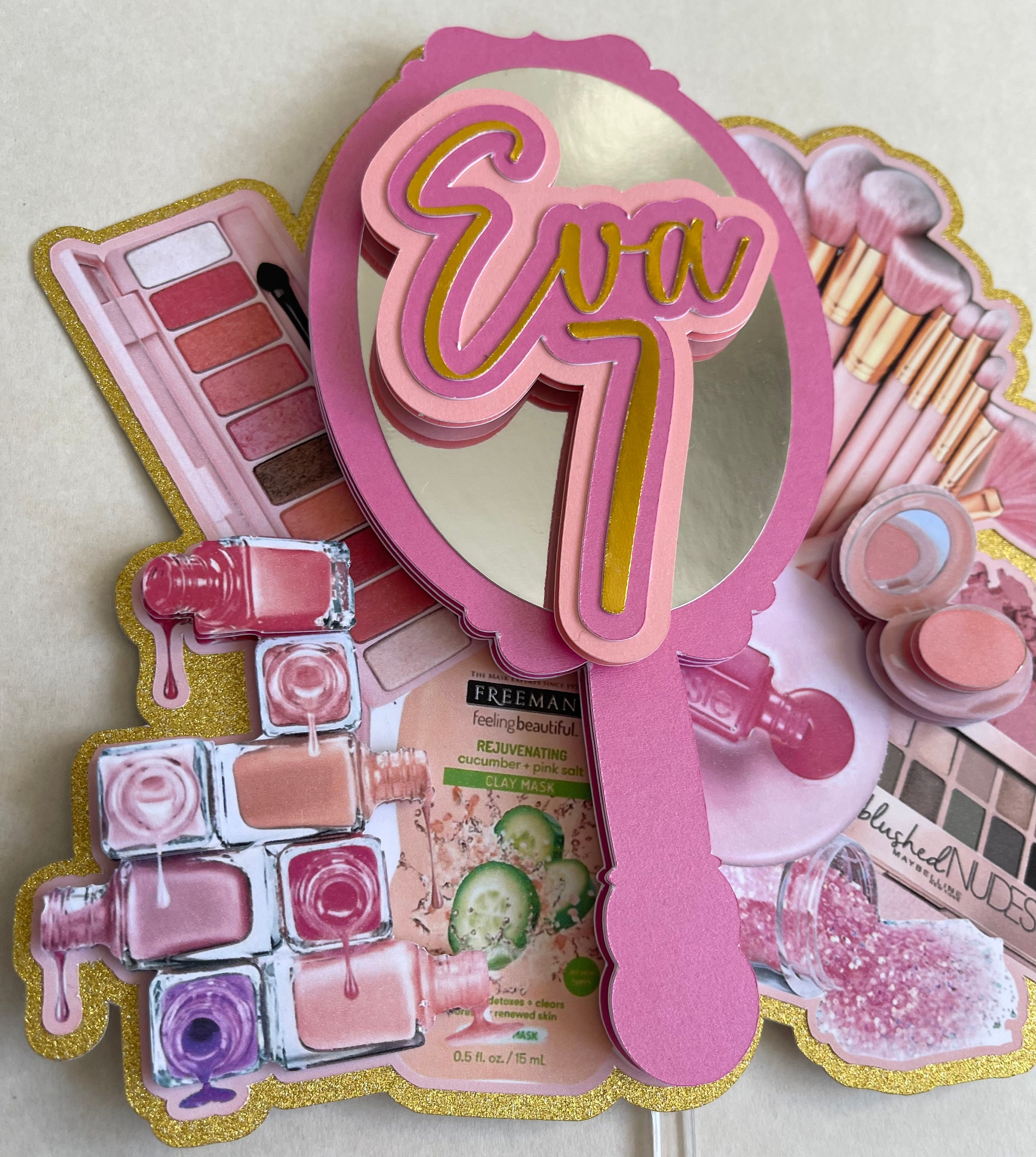 Makeup Cake Topper Girly Cake Topper Pamper Cake Topper Etsy UK