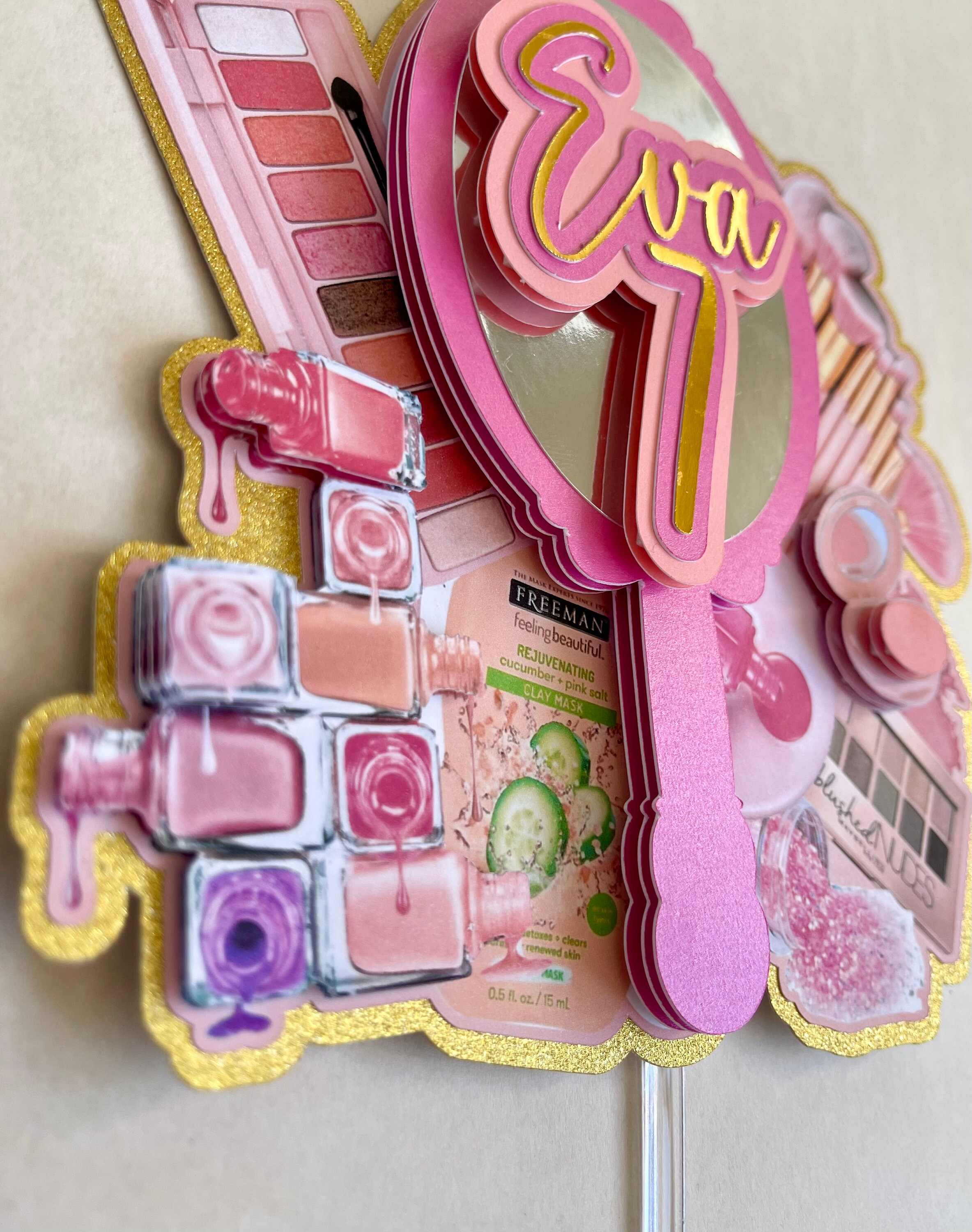 Makeup Cake Topper Girly Cake Topper Pamper Cake Topper Etsy UK