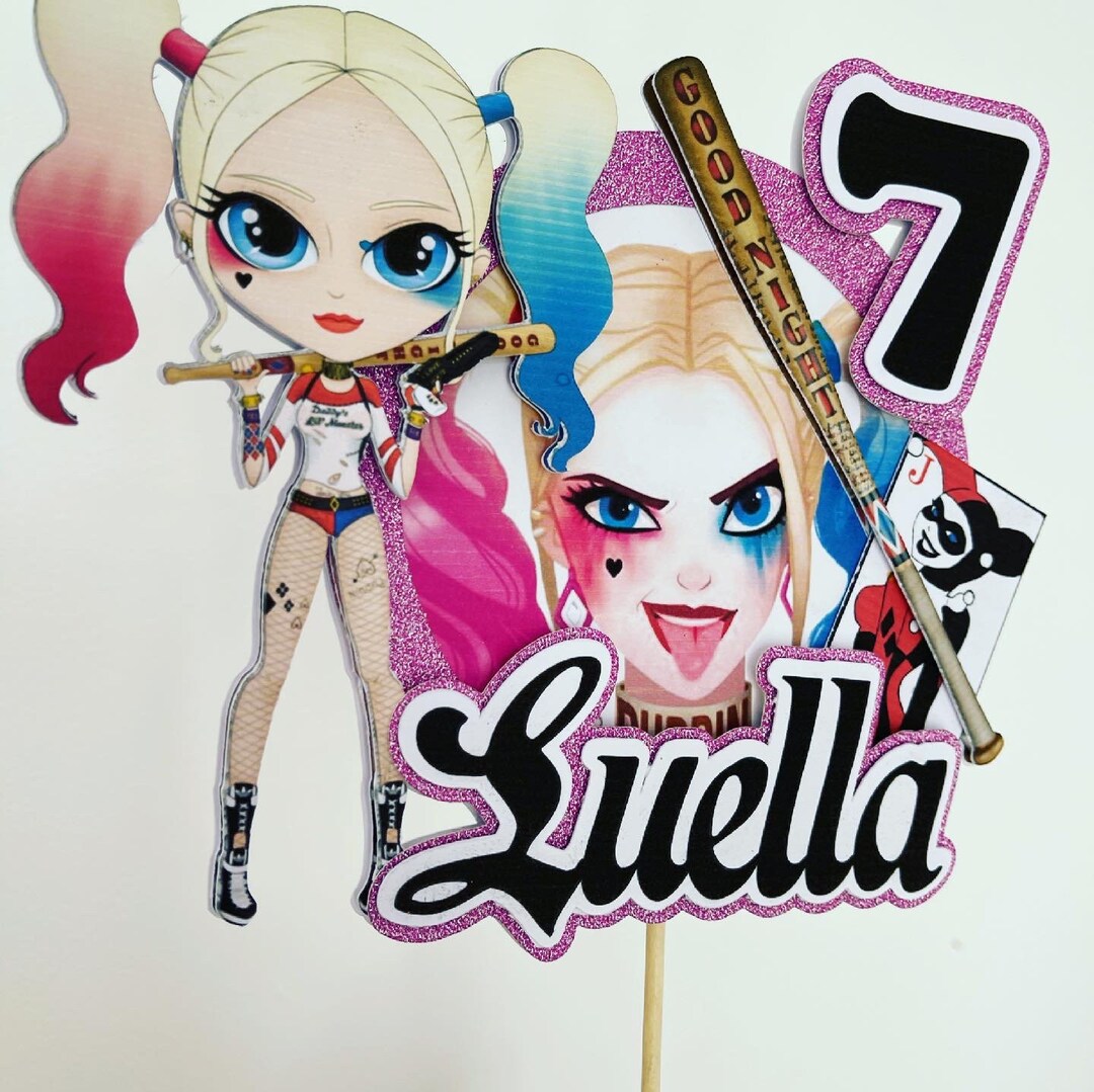 Harley Quinn Cake Topper Etsy