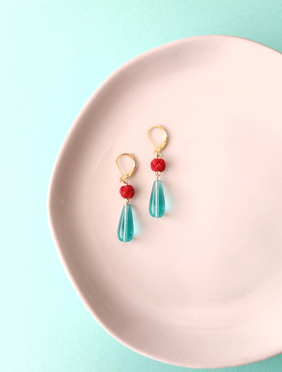 Japanese Mizuhiki Drop Earrings Japanese Dangle Earrings Etsy