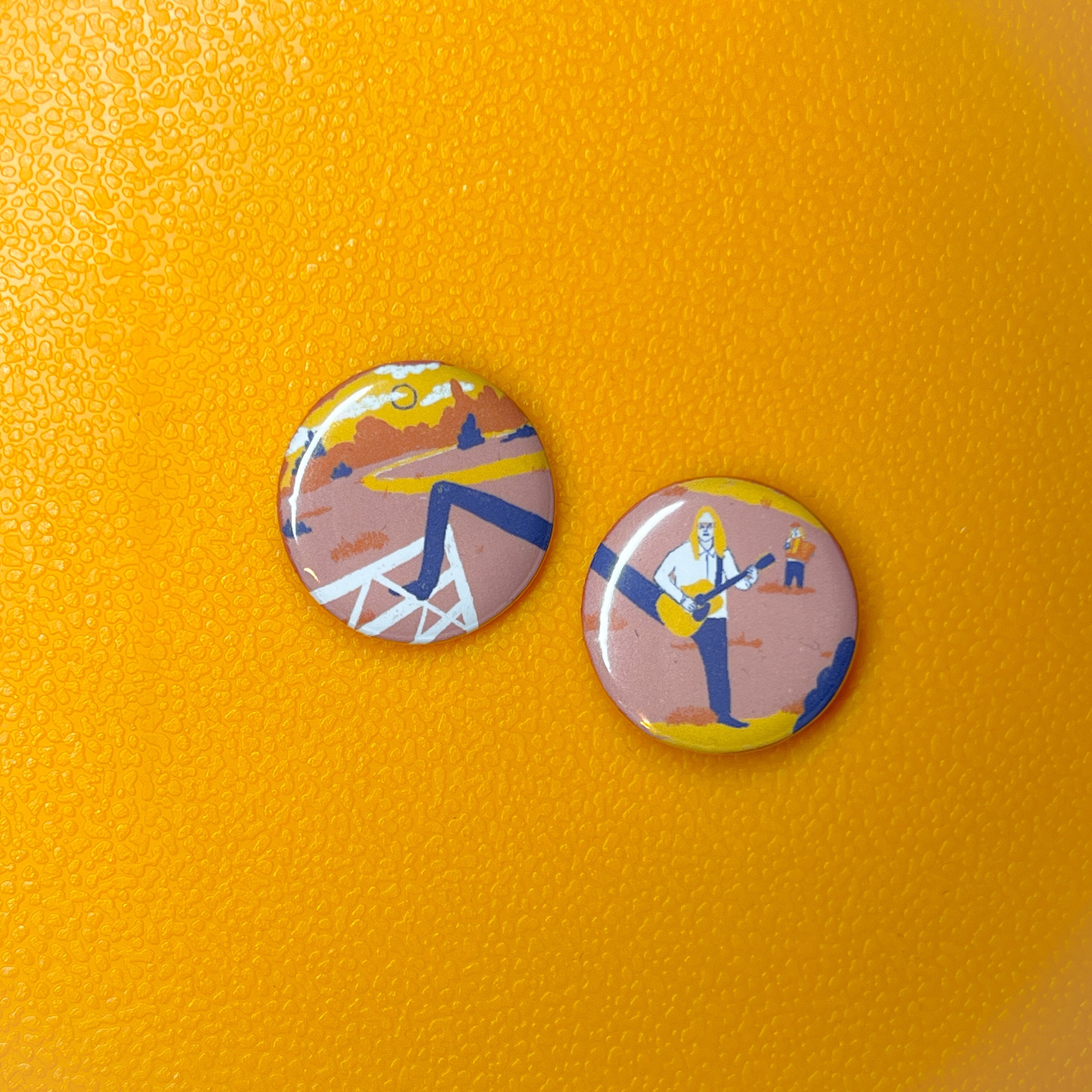 Keep fireballs contained button badge set of 2 Reeves and Mortimer Vic and Bob