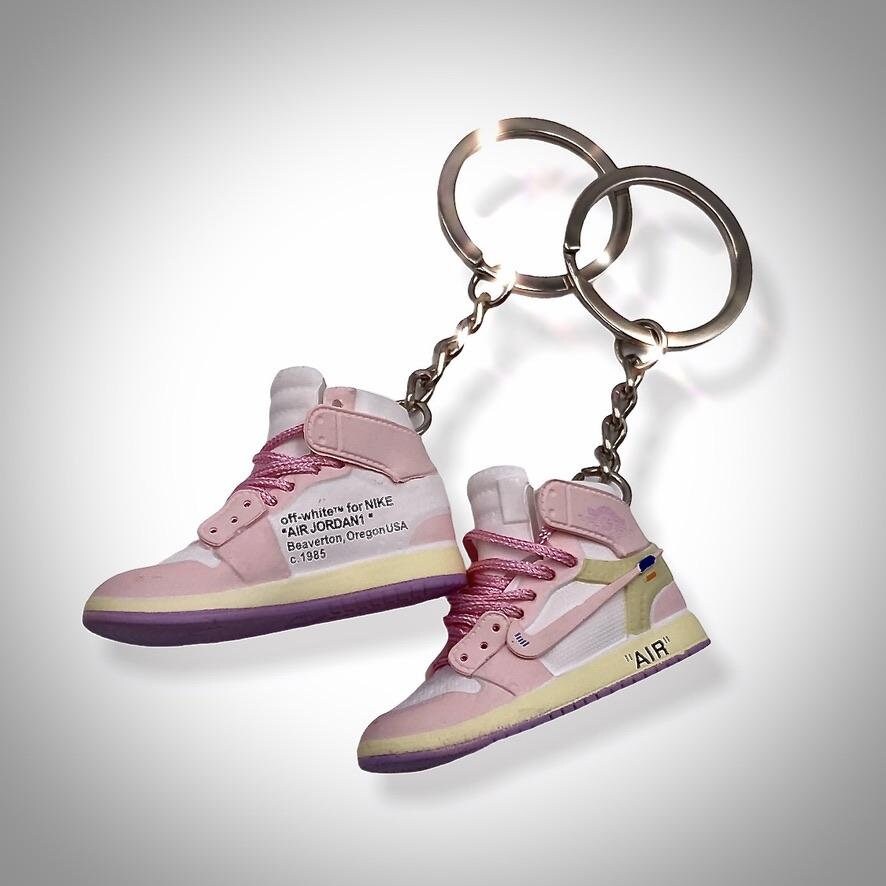 Mini Sneaker 3D Jordan 1 High OW Pink Keychain Etsy