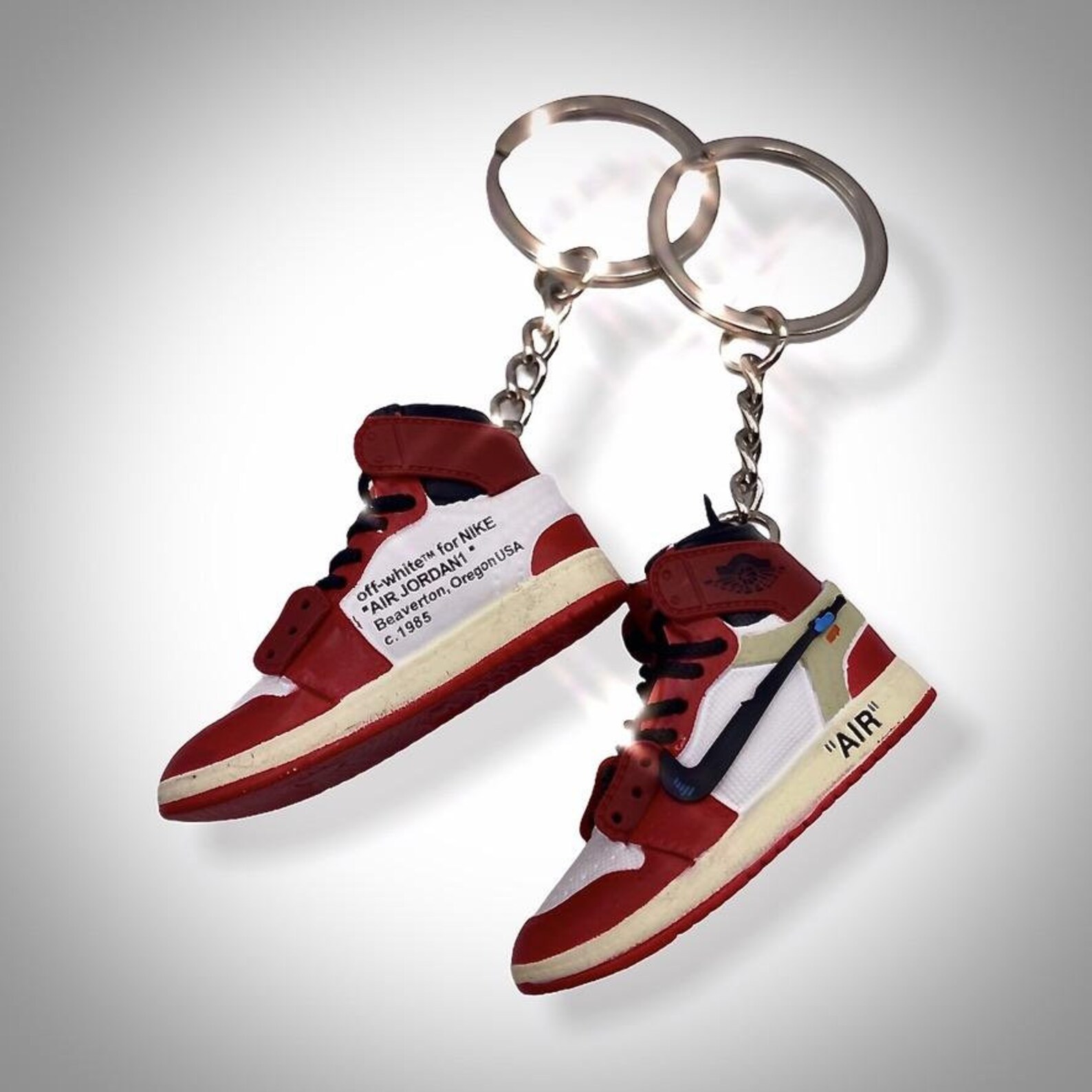 Mini Zapatilla 3D Jordan 1 OW Chicago Fashion 1 Llavero Etsy